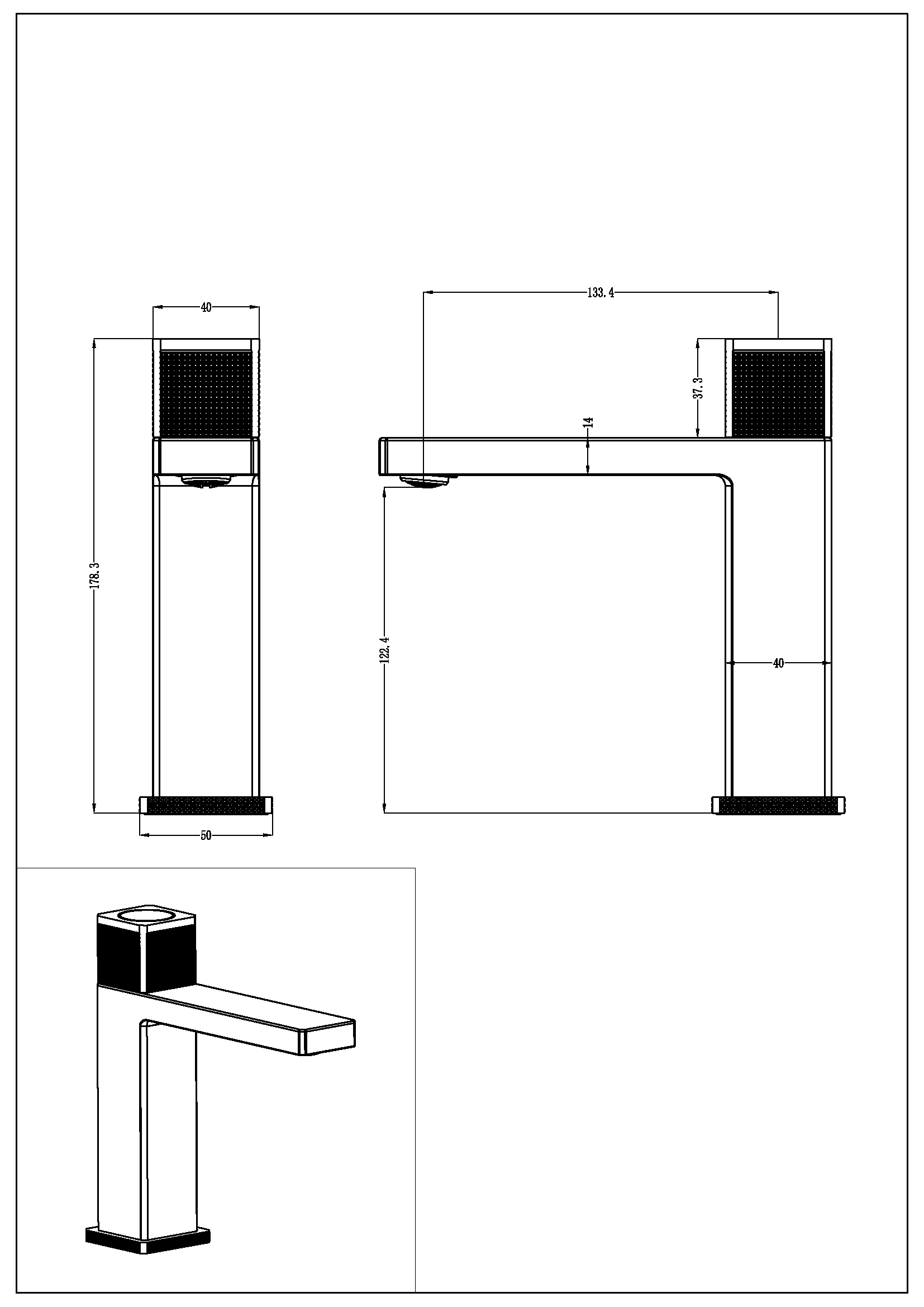 Смеситель автоматический для раковины QUAD Brushed Bronze