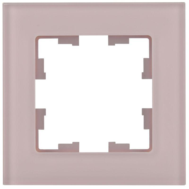 Рамка 1-м BRITE РУ-1-2-Бр стекло розовый матов. IEK BR-M12-G-31-K14
