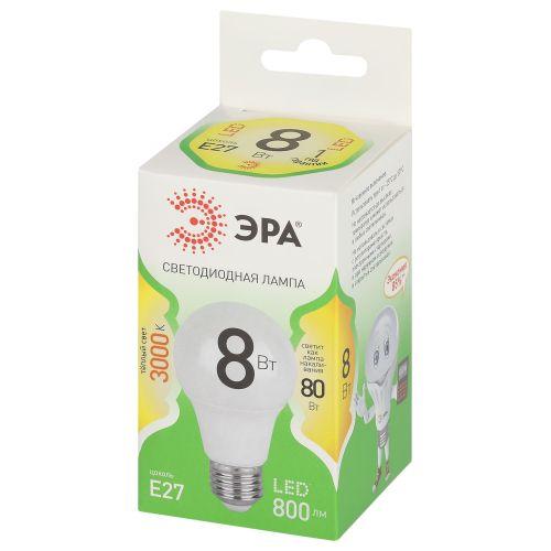 Лампа светодиодная GREEN LINE A60-8W-830-E27 GL 8Вт 3000К свет тепл. E27 Эра Б0067105