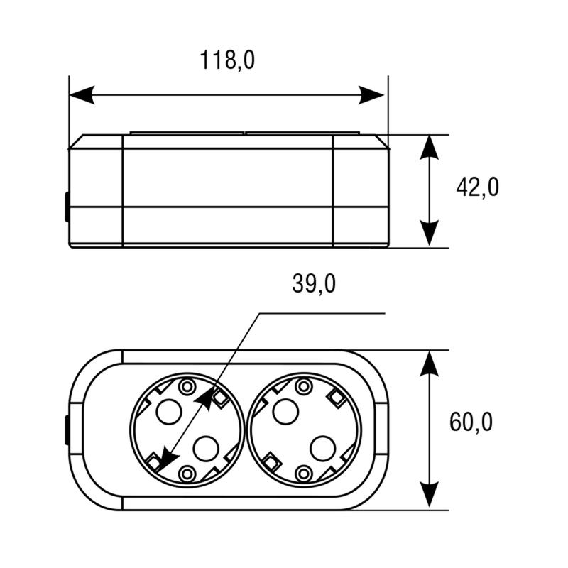 Удлинитель 2х3м с заземл. IP20 Е-302А ПВС 3х1.5 Universal 1718