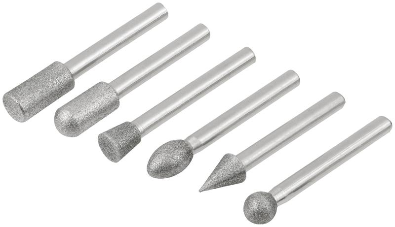 Набор шарошек усиленная сталь с алмазным напылением штифт d6мм (уп.6шт) FIT 36482