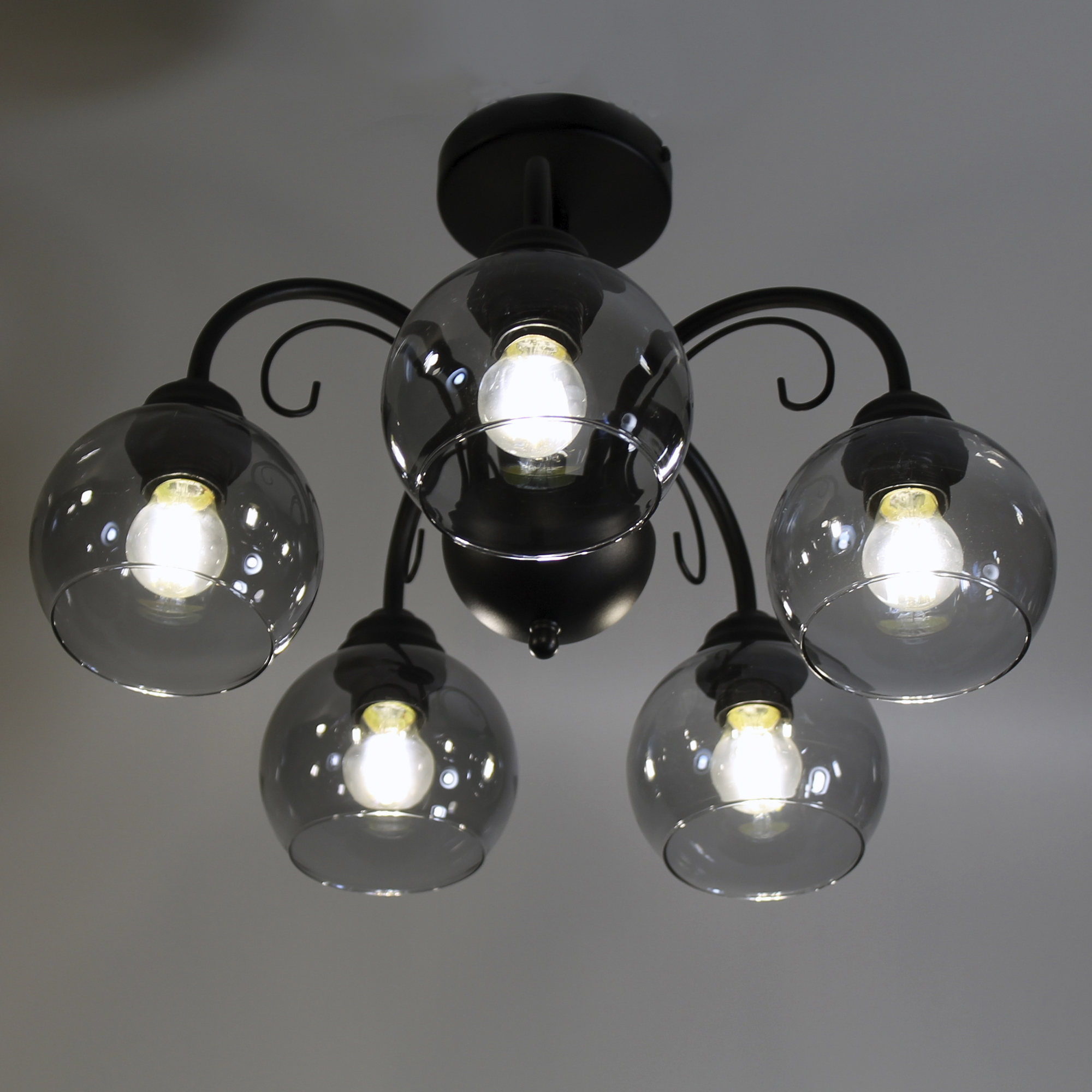 Светильник Берта 151 черн.муар (Плафон 06333) НСБ 01-5х60-132 Е27 ИУ