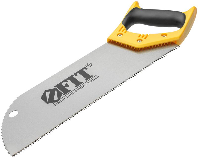 Ножовка по фанере с запилом черно-желтая ручка 350мм 12 TPI FIT 41284