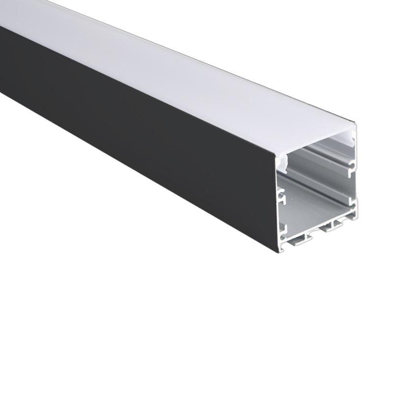 Профиль накладной PAL 3535-BLACK L2000 в комплекте: 2 глухих заглушки; рассеив. матов.; 4 клипсы крепежных анодир. Pro JazzWay 5059054