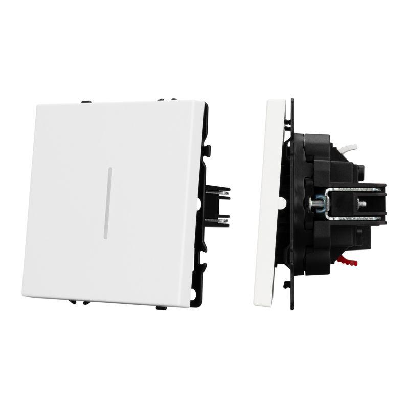 Механизм выключателя одноклавишный проходной LED SWT-NOBE-MKP1-SFPL-L-WH 230В 10А Arlight 054236