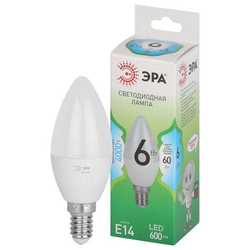 Лампа светодиодная GREEN LINE B35-6W-840-E14 GL 6Вт свеча 4000К яркий свет бел. E14 Эра Б0067109