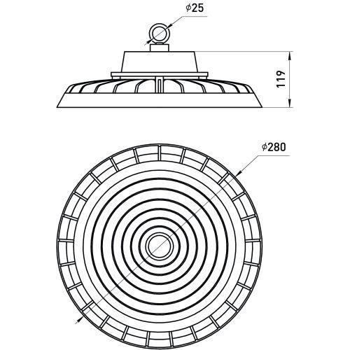 Светильник светодиодный SPP-407-120-50K-200 200Вт 30000лм 5000К 80Ra Кп<5% КСС Д подвесной Эра Б0067408