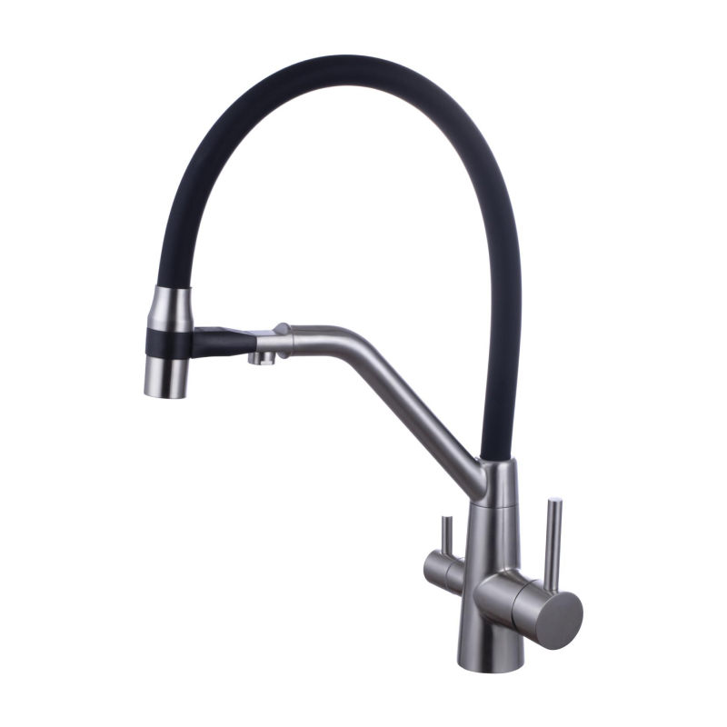 Смеситель для кухни с подключением к фильтру Fmark FS1162-L01, сатин