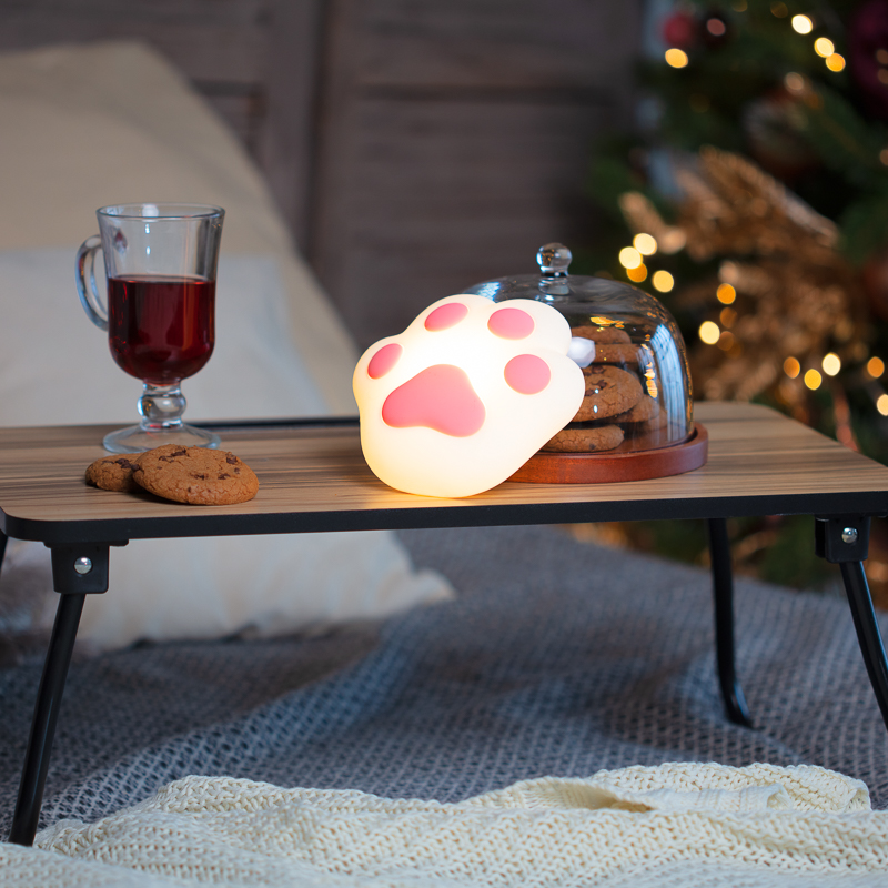 Ночник силиконовый Кошачья лапа розовый