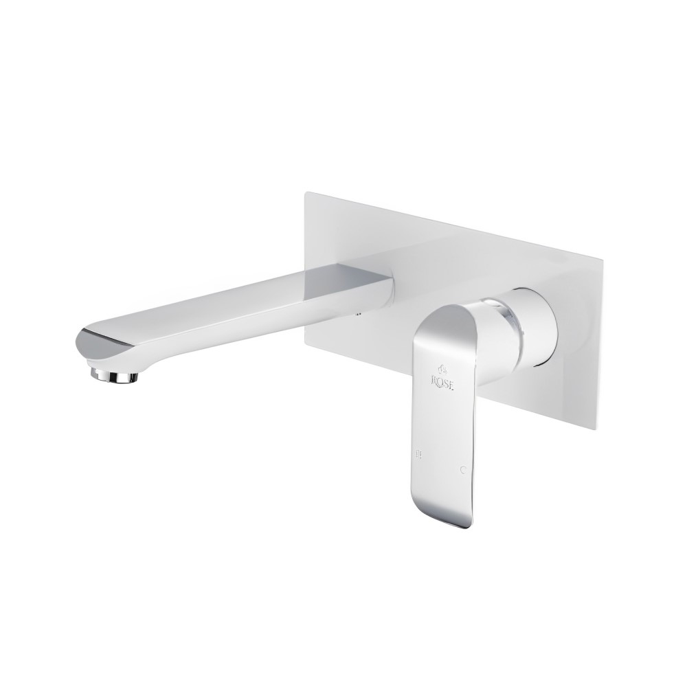 Смеситель для раковины встраиваемый Rose R21F R2141F, белый/хром