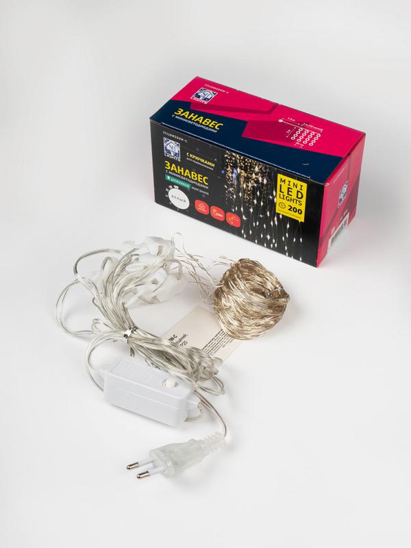 Гирлянда "Занавес" ICLLDM200W-C 200LED бел. 3х2м 8 режимов IP20 SHLights 4690601054340