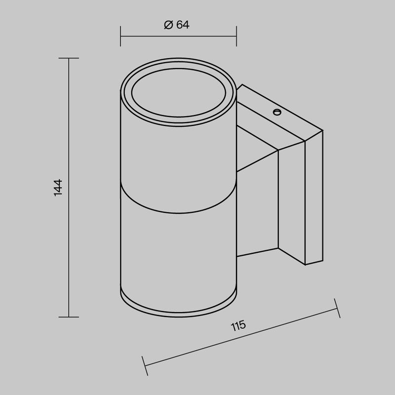 Светильник Bowery 1х50Вт GU10 IP54 бра настен. Maytoni O574WL-01GR