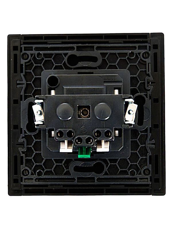 Розетка СП FORTE&PIANO FP114 16А с заземл. без защ. шторок безвинт. крепл. черн. IEK FP-R11-16-1-K02