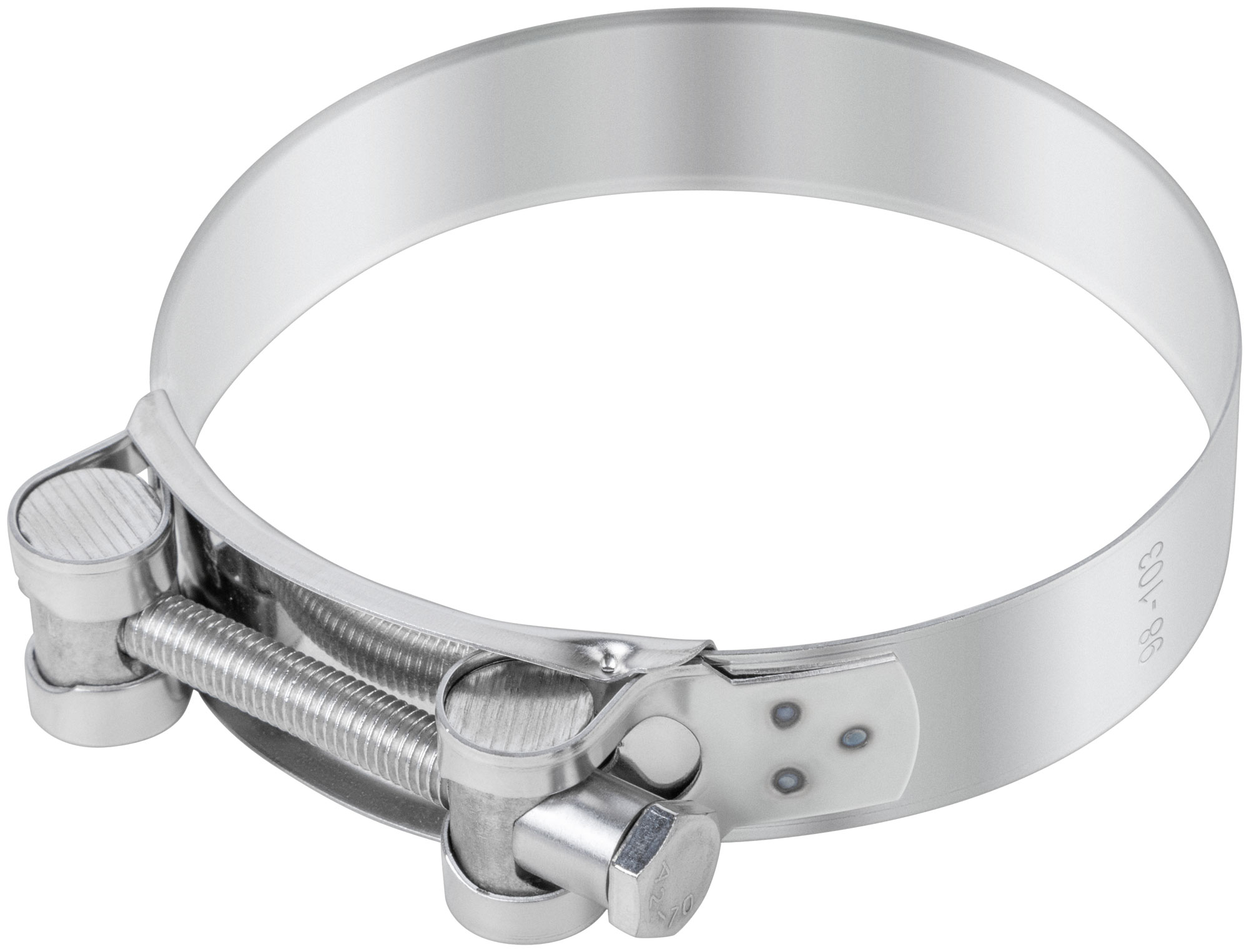 Хомут обжимной силовой шарнирный, нерж.сталь  98-103 мм