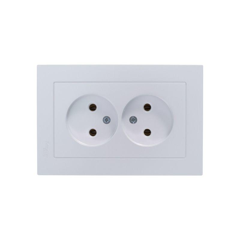 Розетка 2-м СП AtlasDesign 16А IP20 без заземл. в сборе жемчуж. SE ATN000420