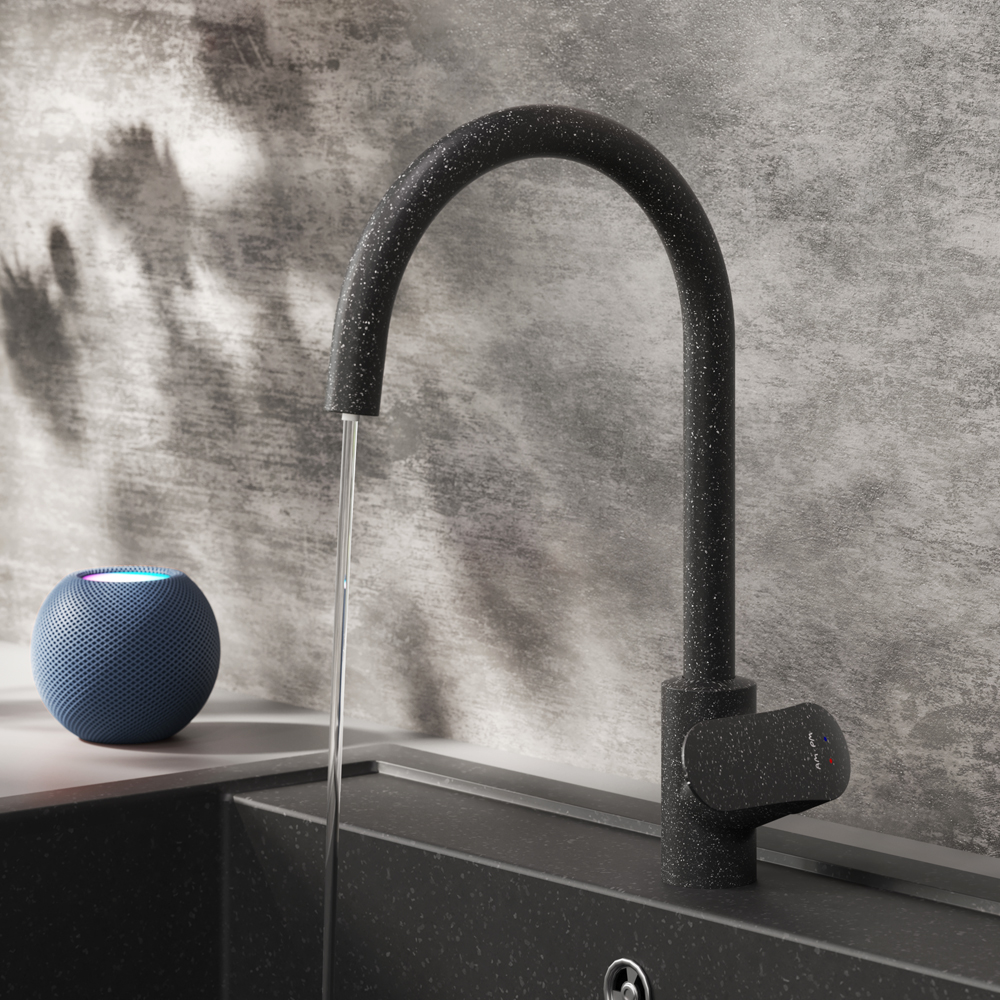 F8007722 Like, смеситель для кухни с каналом для питьевой воды, черный, шт.