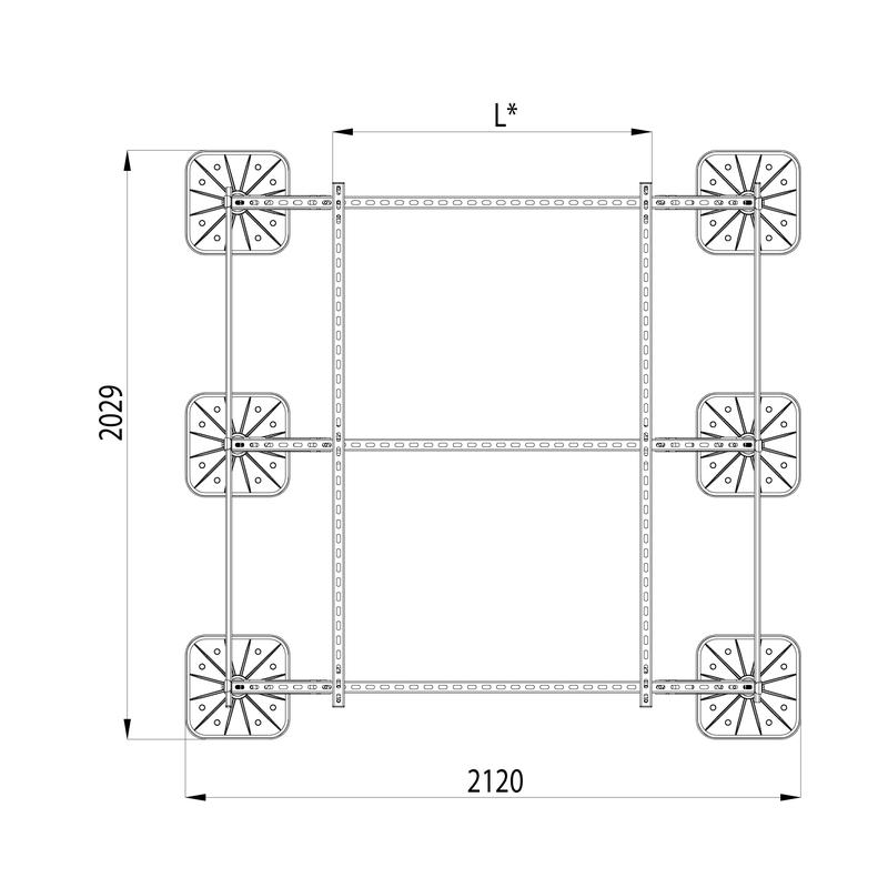 Конструкция опорная для установки оборудования TECHNORAPTOR FOOT 1800х1800 HD КМ TR0245