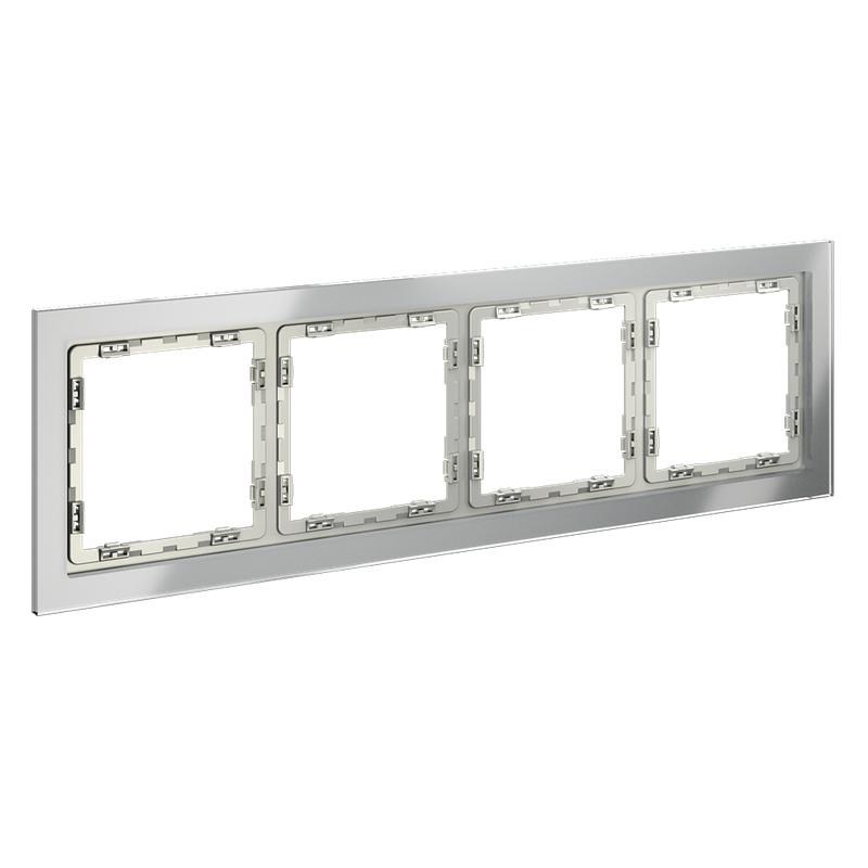 Рамка 4-м S70 стеклян. сталь Voltum VLS110405