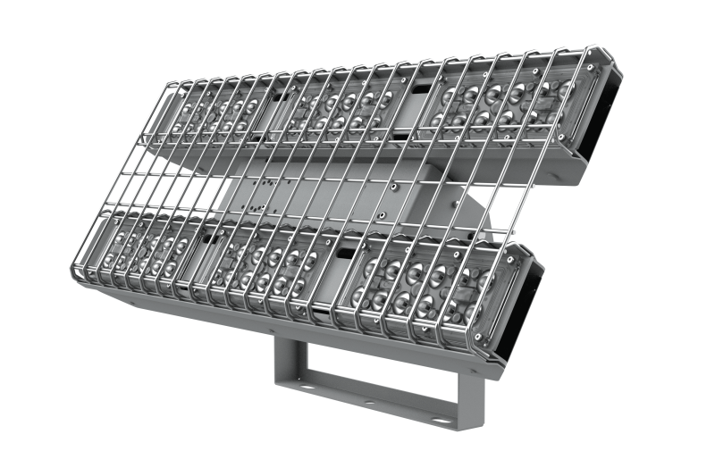 Светильник светодиодный Fizruk 150Вт CRI80 4000К IP65 спортивный накладной поворот. кроншт. защ. решетка оптикой 120град. RAL7045 сер. VARTON V1-P1-70706-04L05-6515040