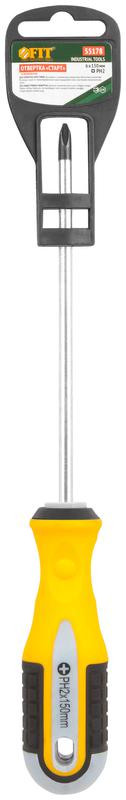 Отвертка "Старт" CrV сталь прорезиненная ручка 6х150мм РН2 FIT 55178