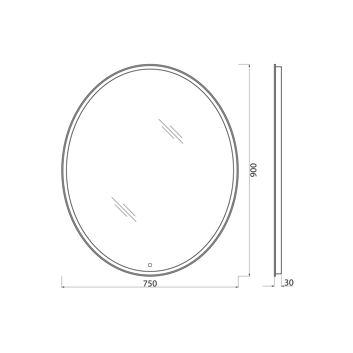 Зеркало BelBagno SPC-VST-750-900-LED-TCH