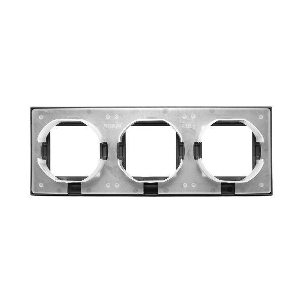 Рамка 3-м Эпика IP44 пластик черн. EKF UP1-FPB-03-44