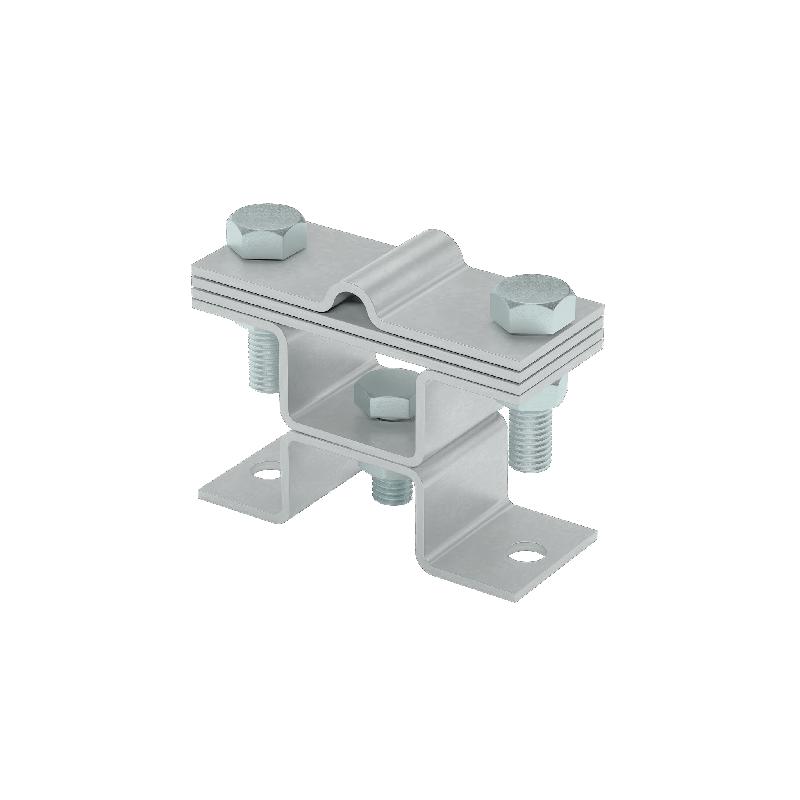 Держатель универсальный на мостовой опоре двойной для прутка d5-8мм и полосы до 40мм с 3 пластинами XUDMO3-D5-8-B40 HD КМ MA0789