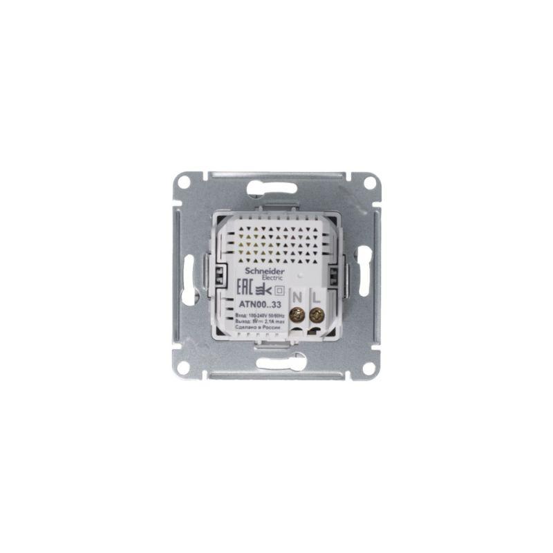 Розетка USB AtlasDesign тип A+A 5В 1х2.1А 2х1.05А механизм жемчуж. SE ATN000433