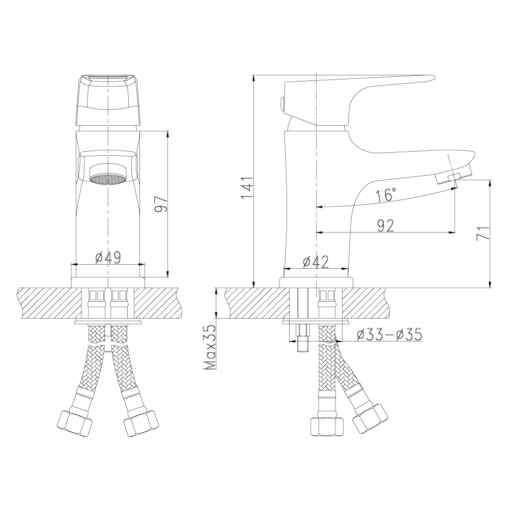 Смеситель для раковины Rossinka (RS31-11)