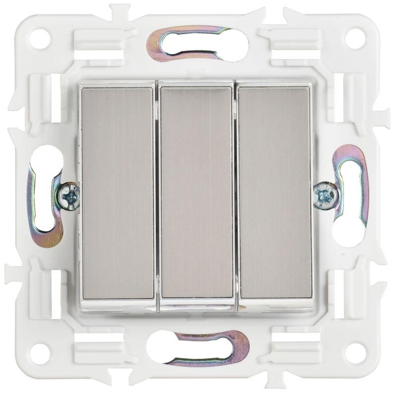 Выключатель 3-кл. SKANDY 10А SK-V11N никель IEK SK-V30-0-10-K50