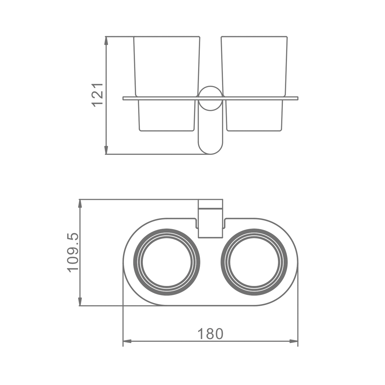 Стакан для ванной комнаты двойной Raglo R300.08.03, золотой сатин