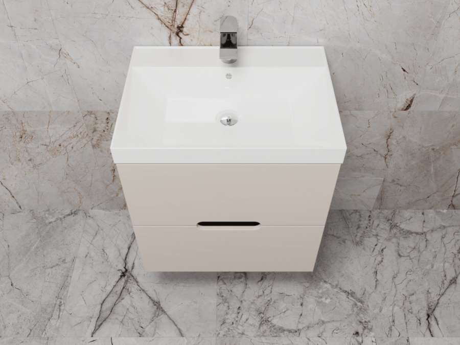 Тумба подвесная "Матис 60", Classic 60, (2 ящика), КРЕМ, ЭМАЛЬ