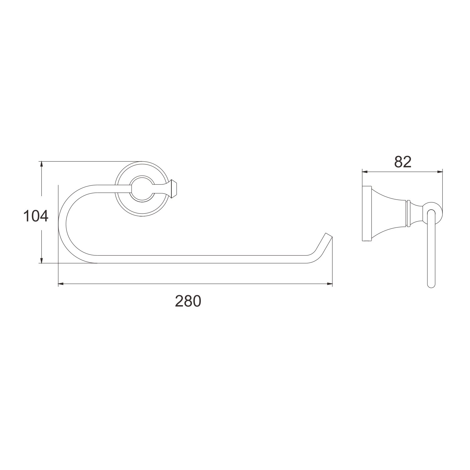 Полотенцедержатель Rose RG1906H, черный