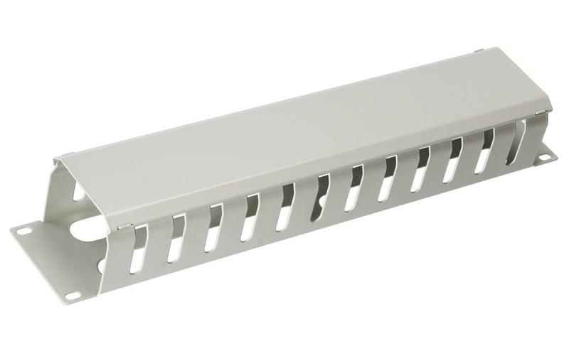 Органайзер кабельный 19дюйм 2U с крышкой JB07-2U-GY метал. сер. (RAL7035) Cabeus 7770c