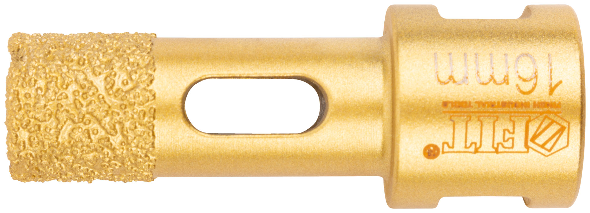 Коронка кольцевая для УШМ, М14, по керамограниту, камню и кафелю алмазная, вакуумное спекание 16х60 мм