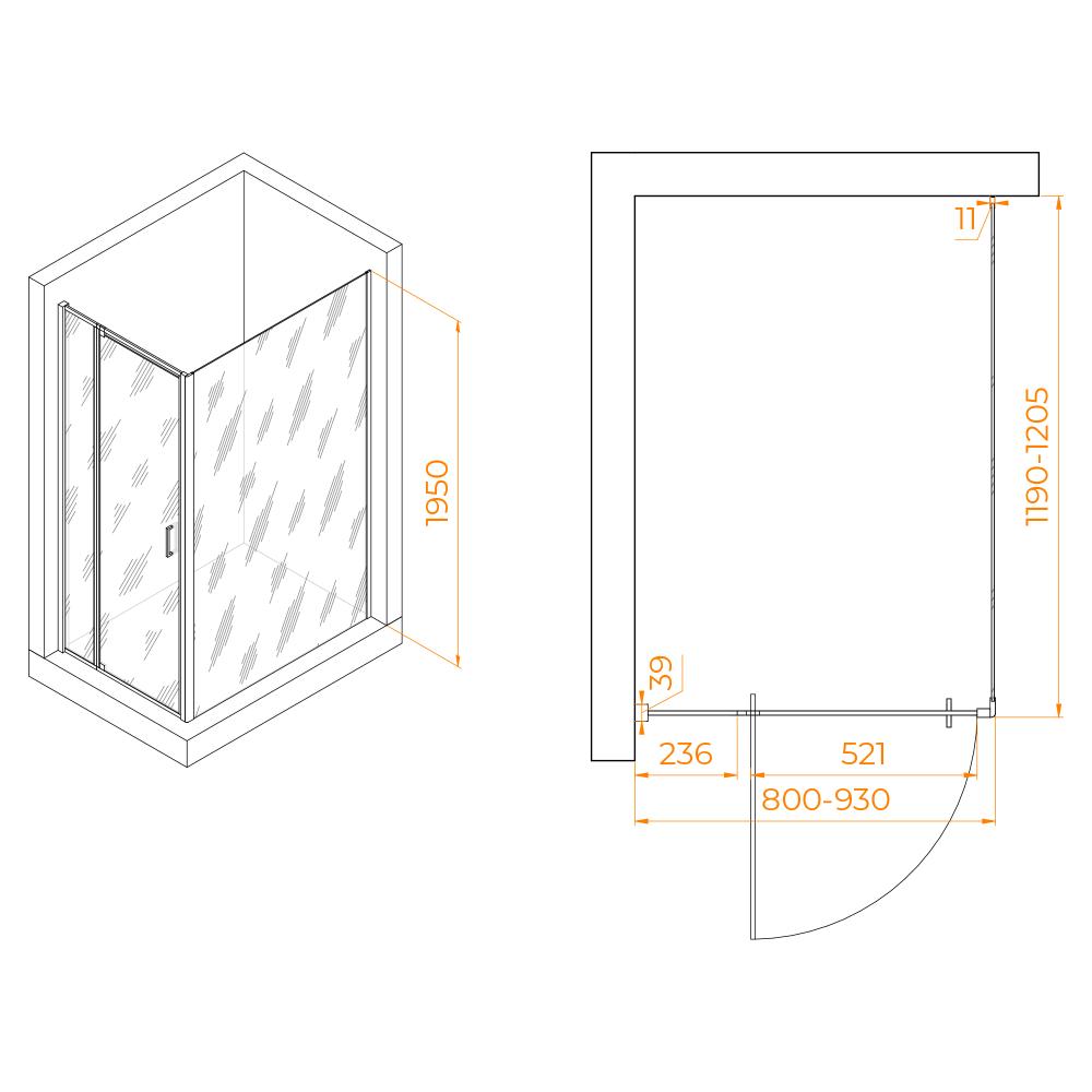 Душевой уголок RGW PA-078 (RGW PA-008 + Z-050-2), 350807882-11