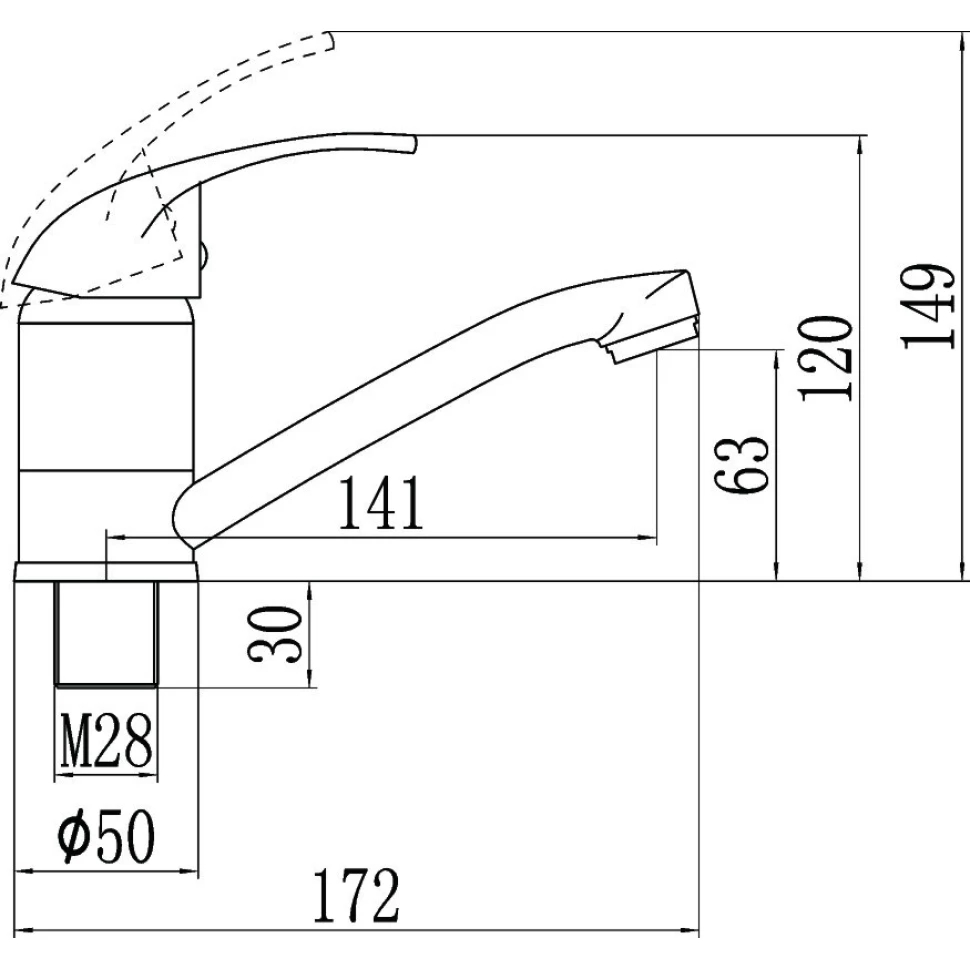 Смеситель для кухни Fmark FM4503, хром