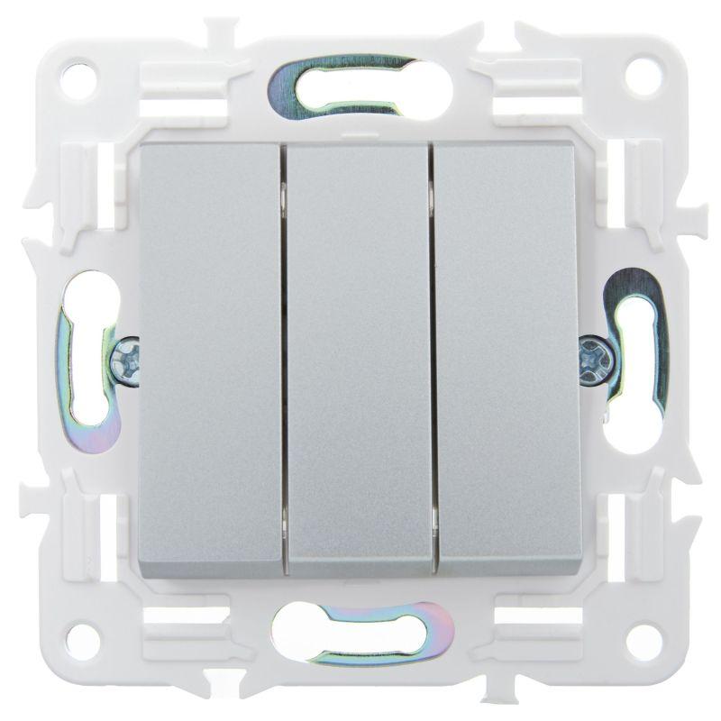 Выключатель 3-кл. SKANDY 10А SK-V11S серебр. IEK SK-V30-0-10-K23