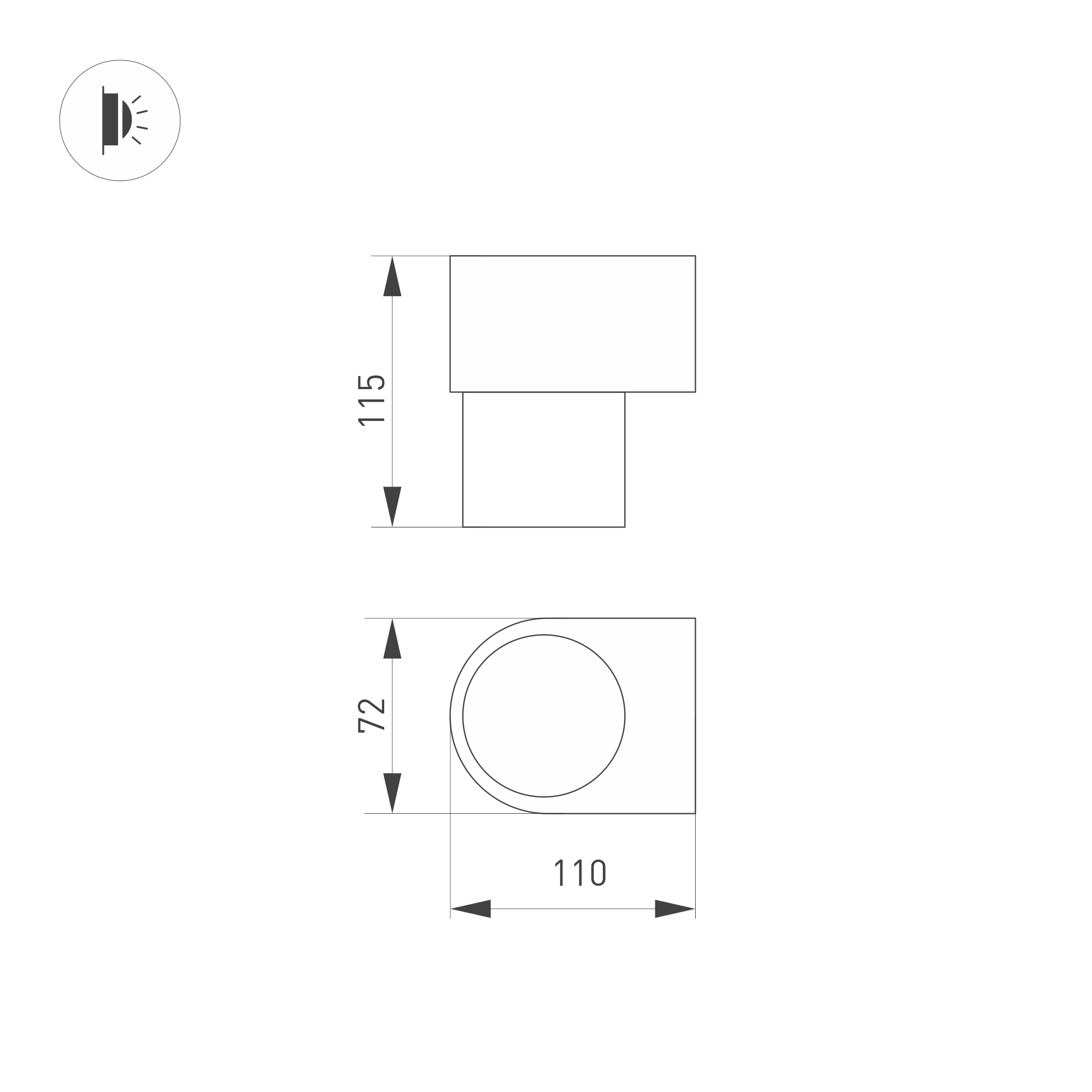Светильник SP-SPICY-WALL-S115x72-6W Day4000 (BK, 40 deg) (, IP20 Металл, 3 года)