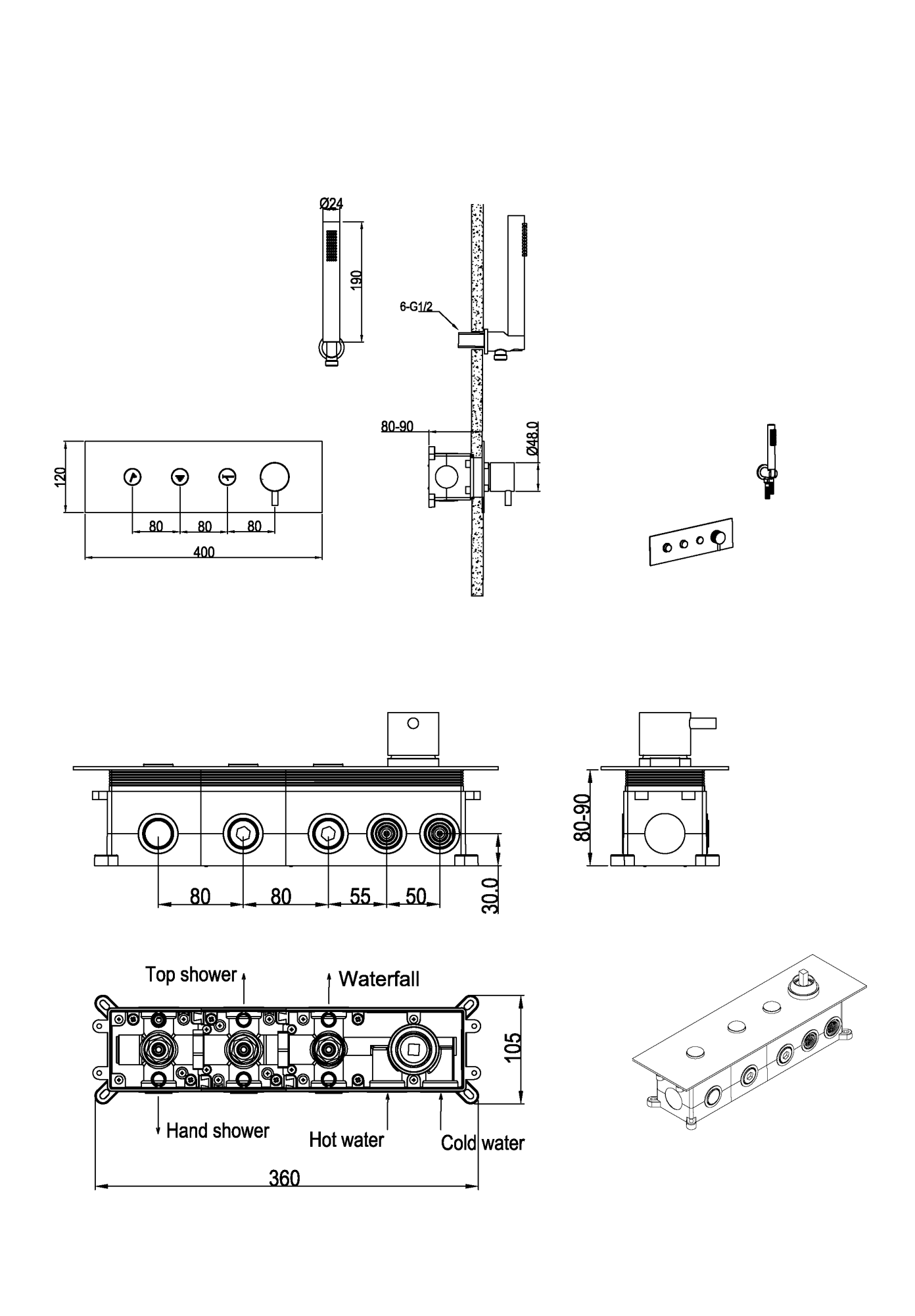 Смеситель FUSION с ручным душем COPPER BRUSHED