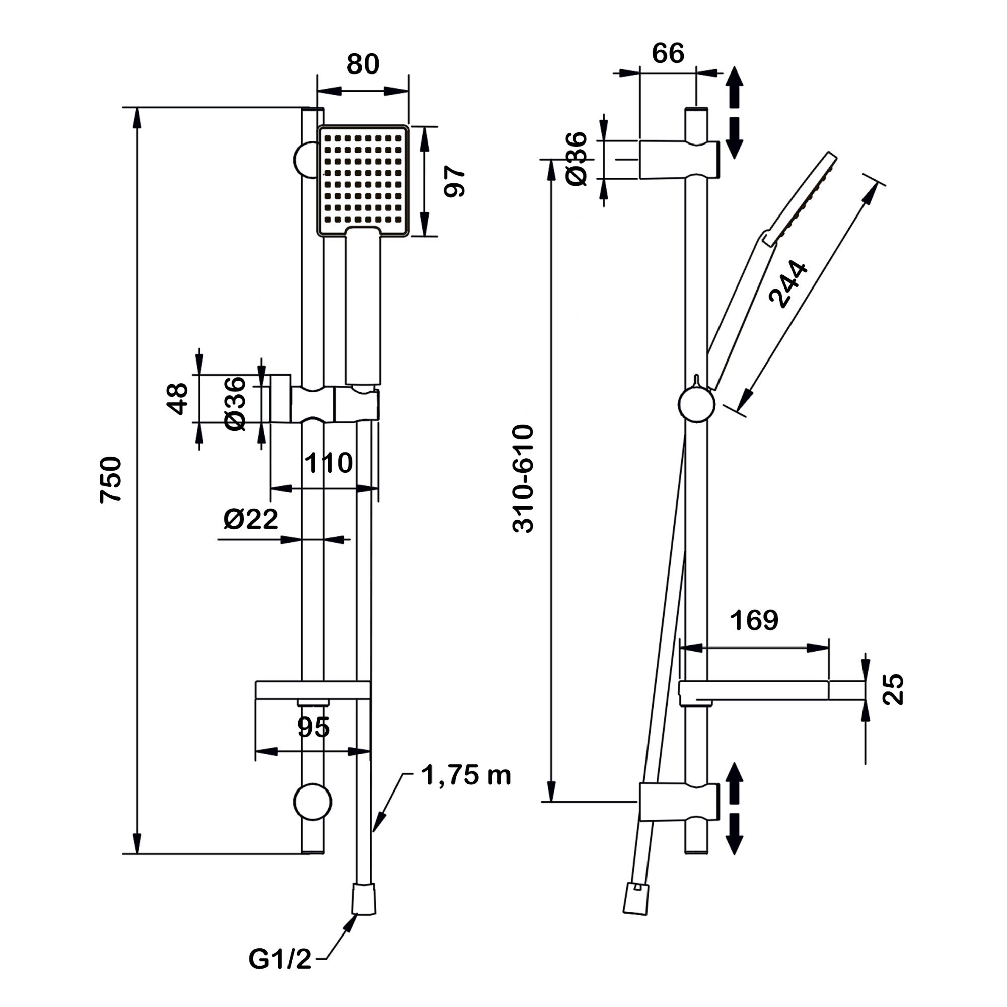 Душевой комплект Swedbe Hermes 5109B