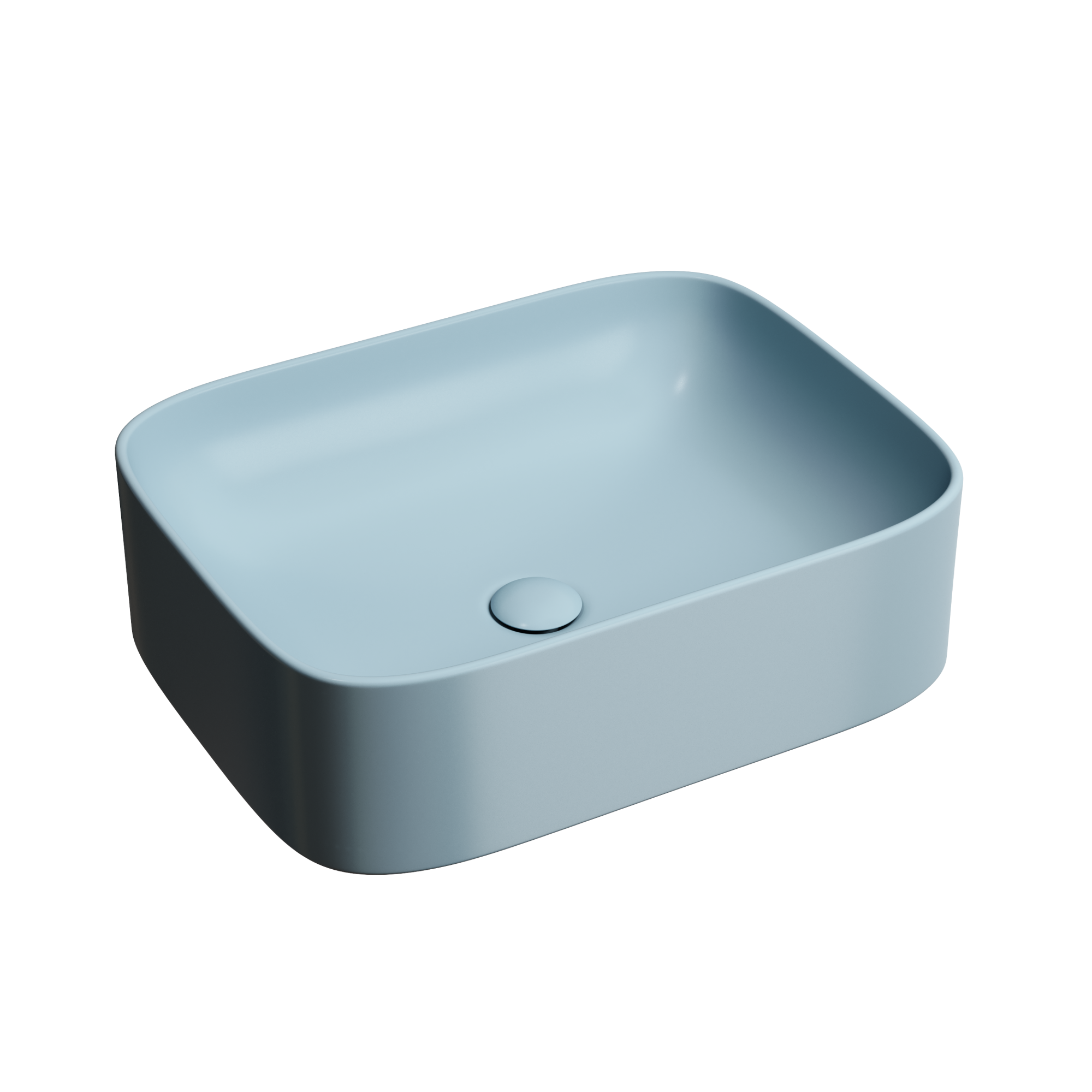 Умывальник чаша накладная прямоугольная (цвет Голубой Матовый) Element 505*380*150мм, CN6052ML