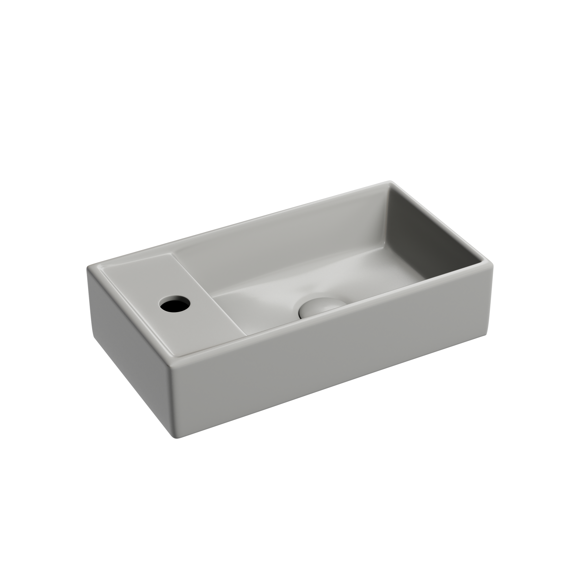 Умывальник подвесной прямоугольный (чаша справа, отверстие под смеситель слева) цвет антрацит матовый Element 407*217*100, CN6051RMH