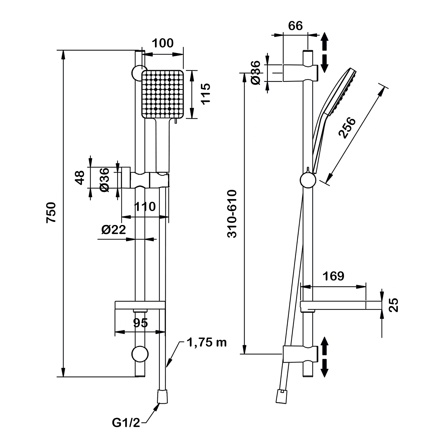 Душевой комплект Swedbe Hermes 5108B