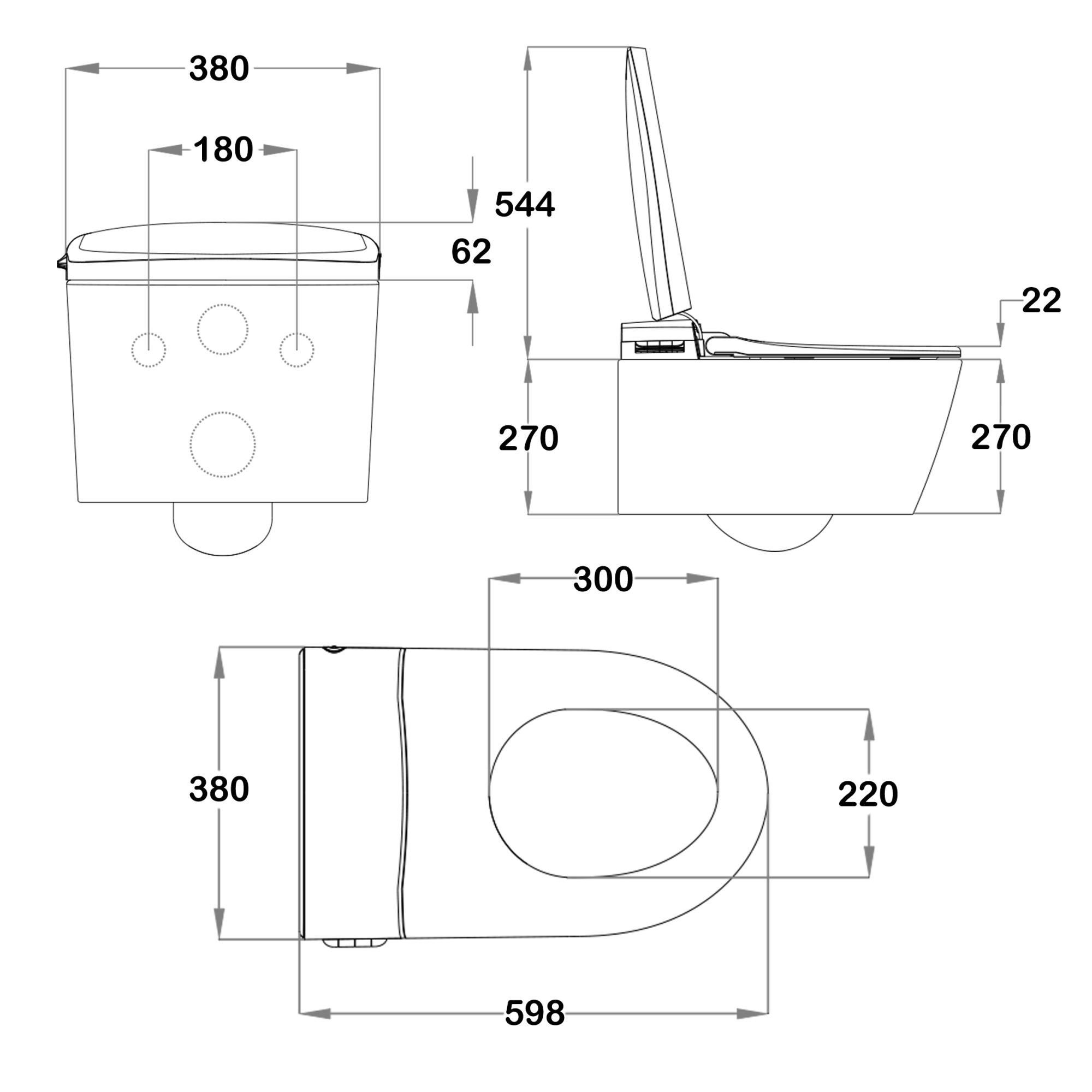 Электронный подвесной унитаз Swedbe SMART 0505