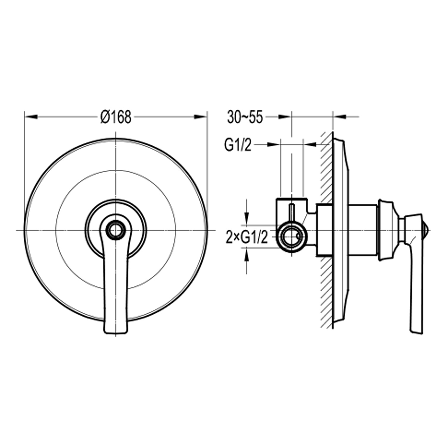 Смеситель встраиваемый подключение на 1 выход Swedbe Terracotta Art 2522