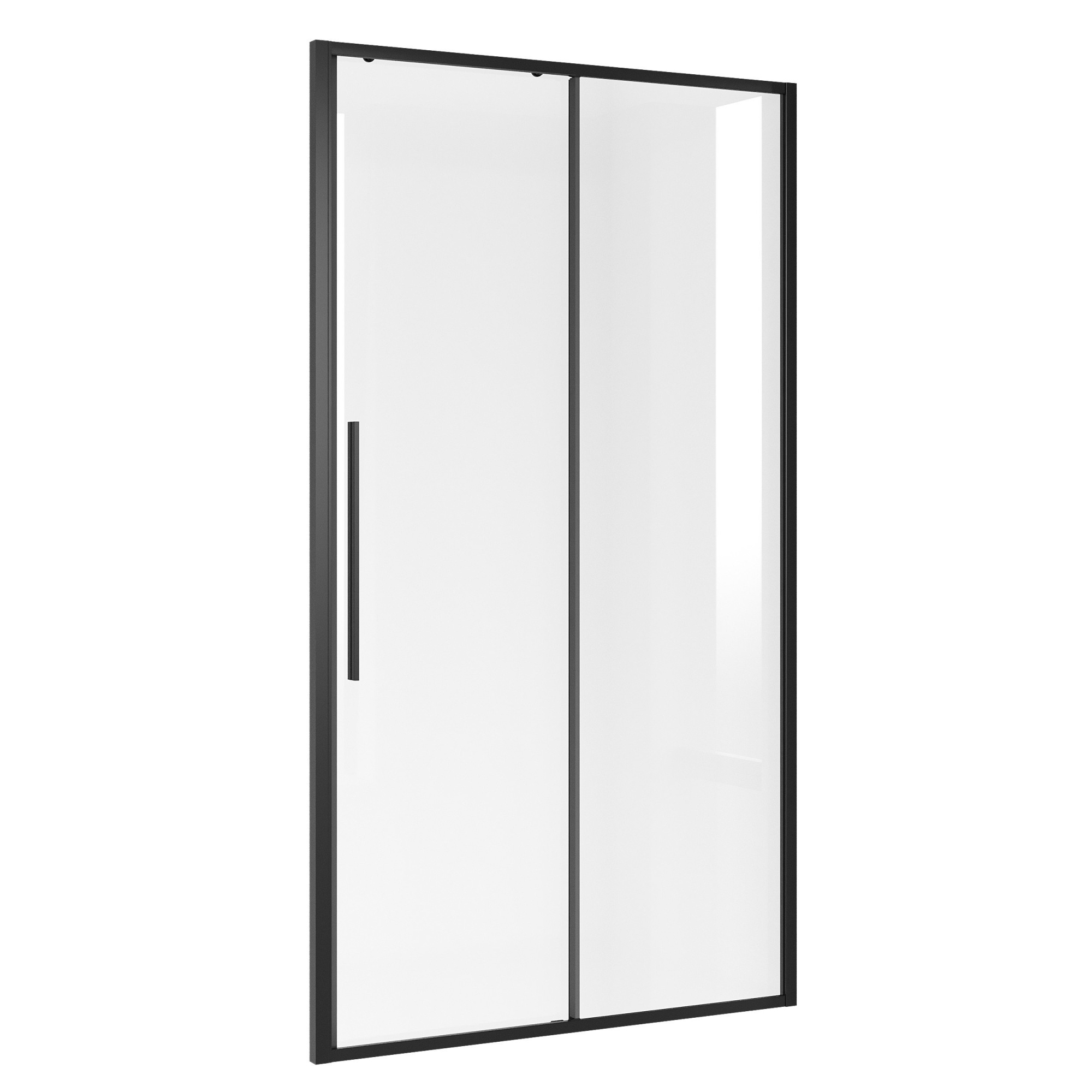 Дверь в нишу NG-84-13AB (130*195) черный матовый, стекло прозрачное