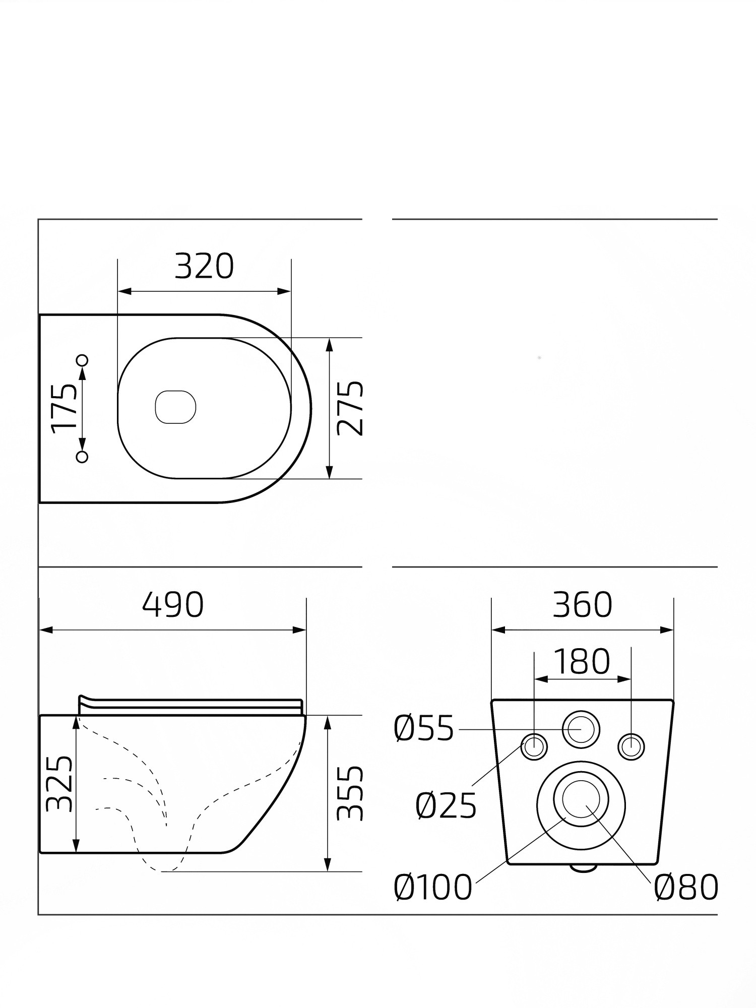 Унитаз подвесной Gid Sr2198 62210Y светло-коричневый матовый 49x36x35.5