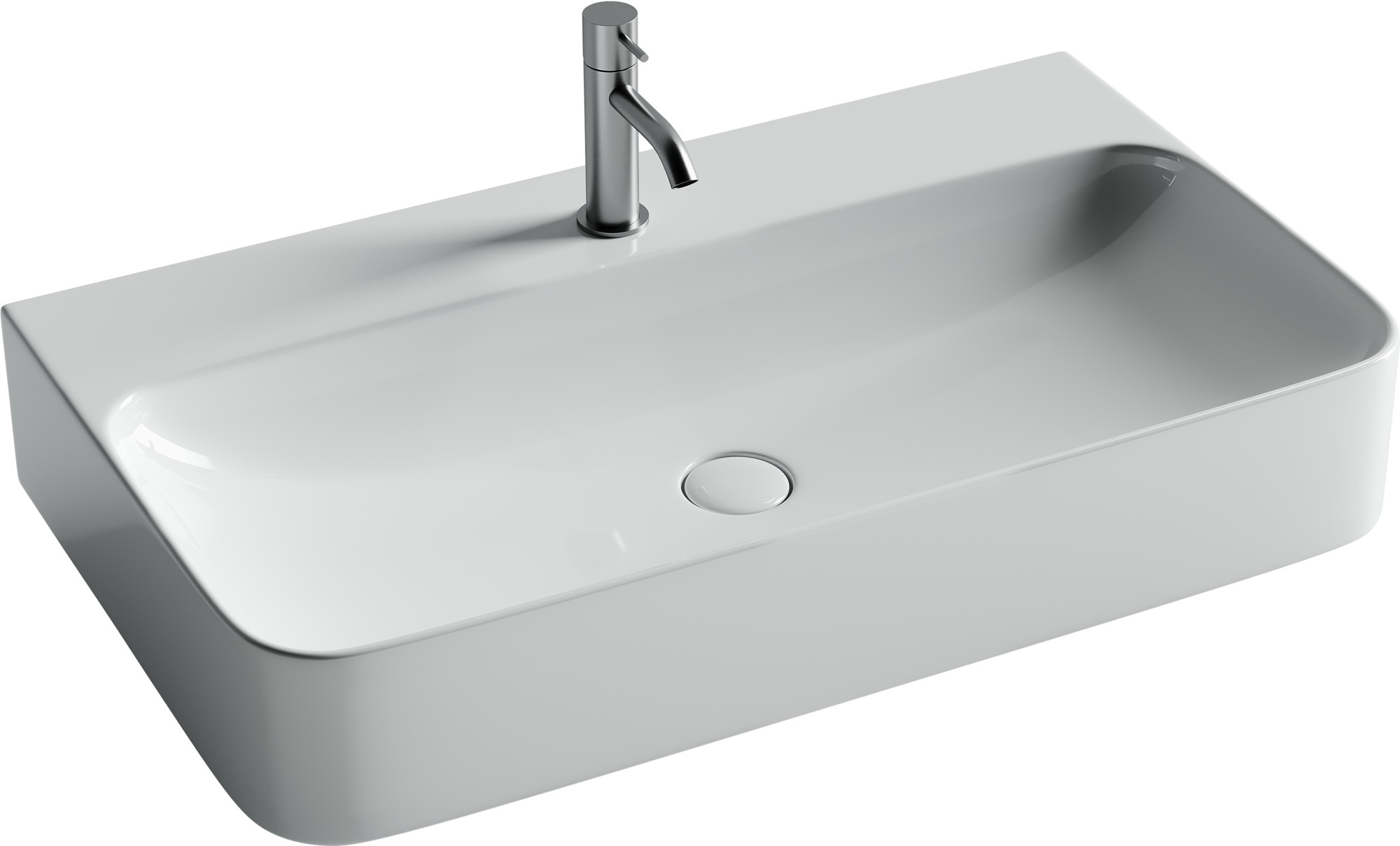 Умывальник AURA с 1 отверстием для смесителя, без перелива 800*470*135мм, CN2006