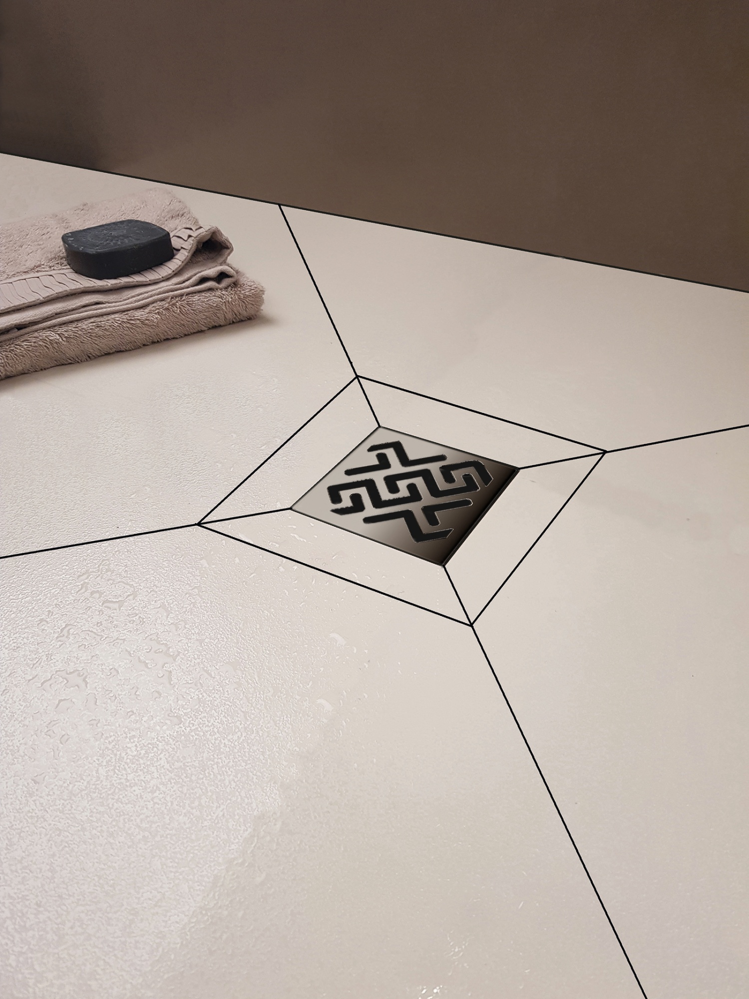 Душевой трап BERGES Wasserhaus PLATZ Antik 150х150 090061